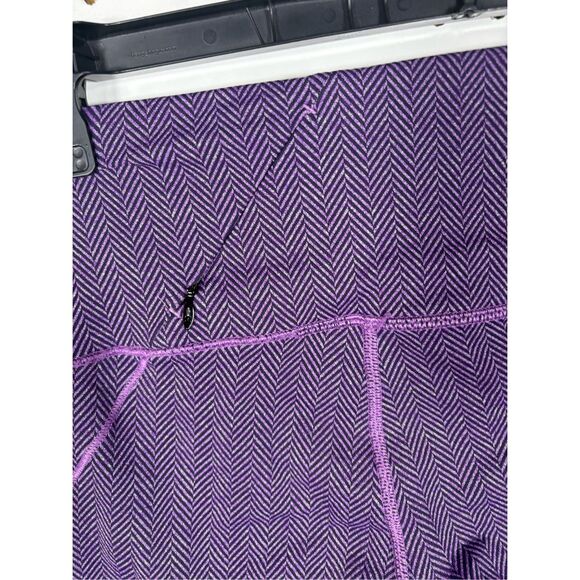LULULEMON Rebel Runner Crop Herringbone Purple Leggings Size 6 - Picture 7 of 8